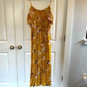 Yellow patterned maxi dress